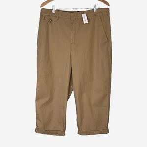 Banana Republic Womens Relaxed Straight New British Khaki Pants Size 14 NEW